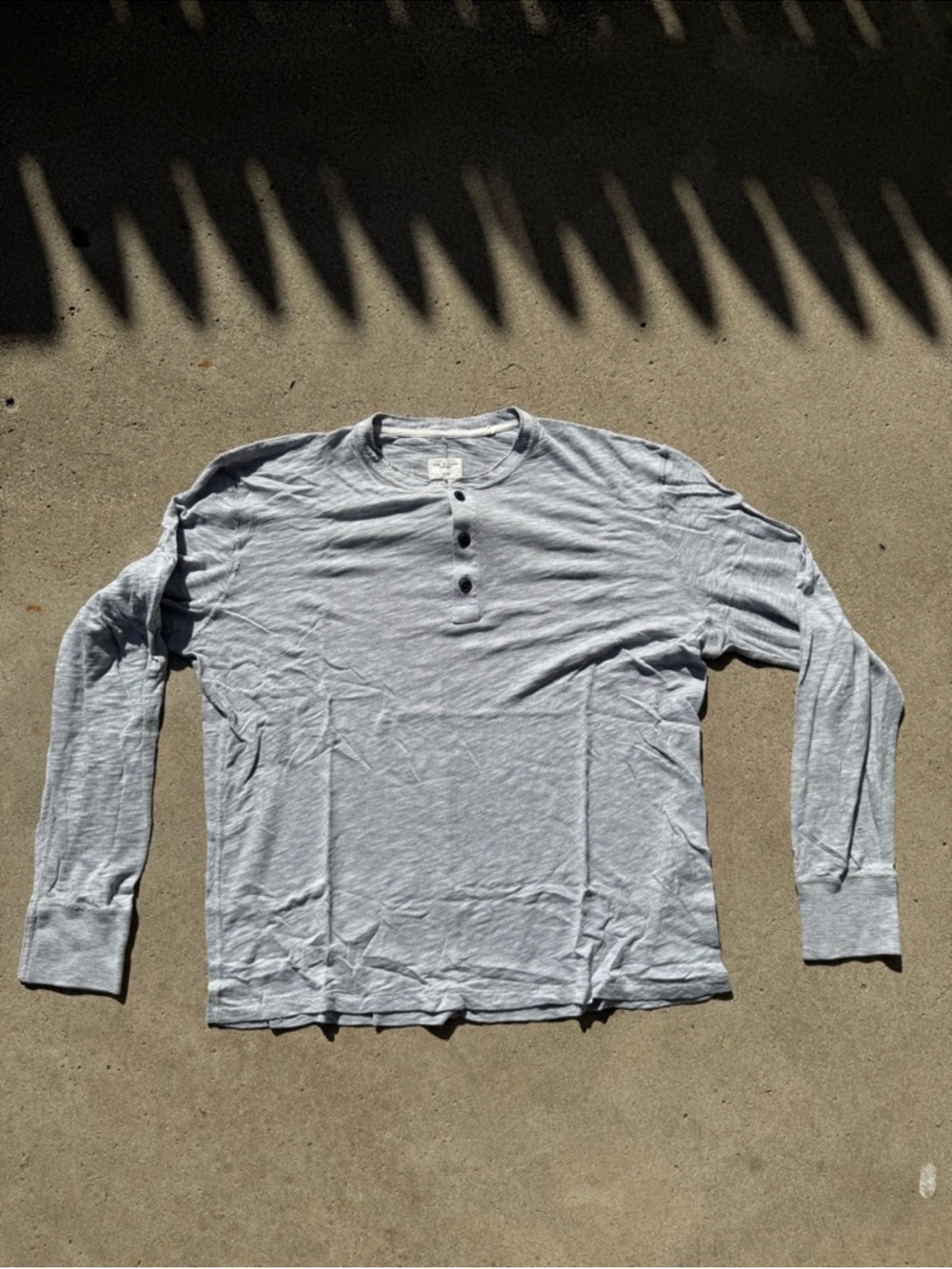 Rag & Bone Men's Gray Slub Knit Henley Long Sleeve Shirt Size XL⁠